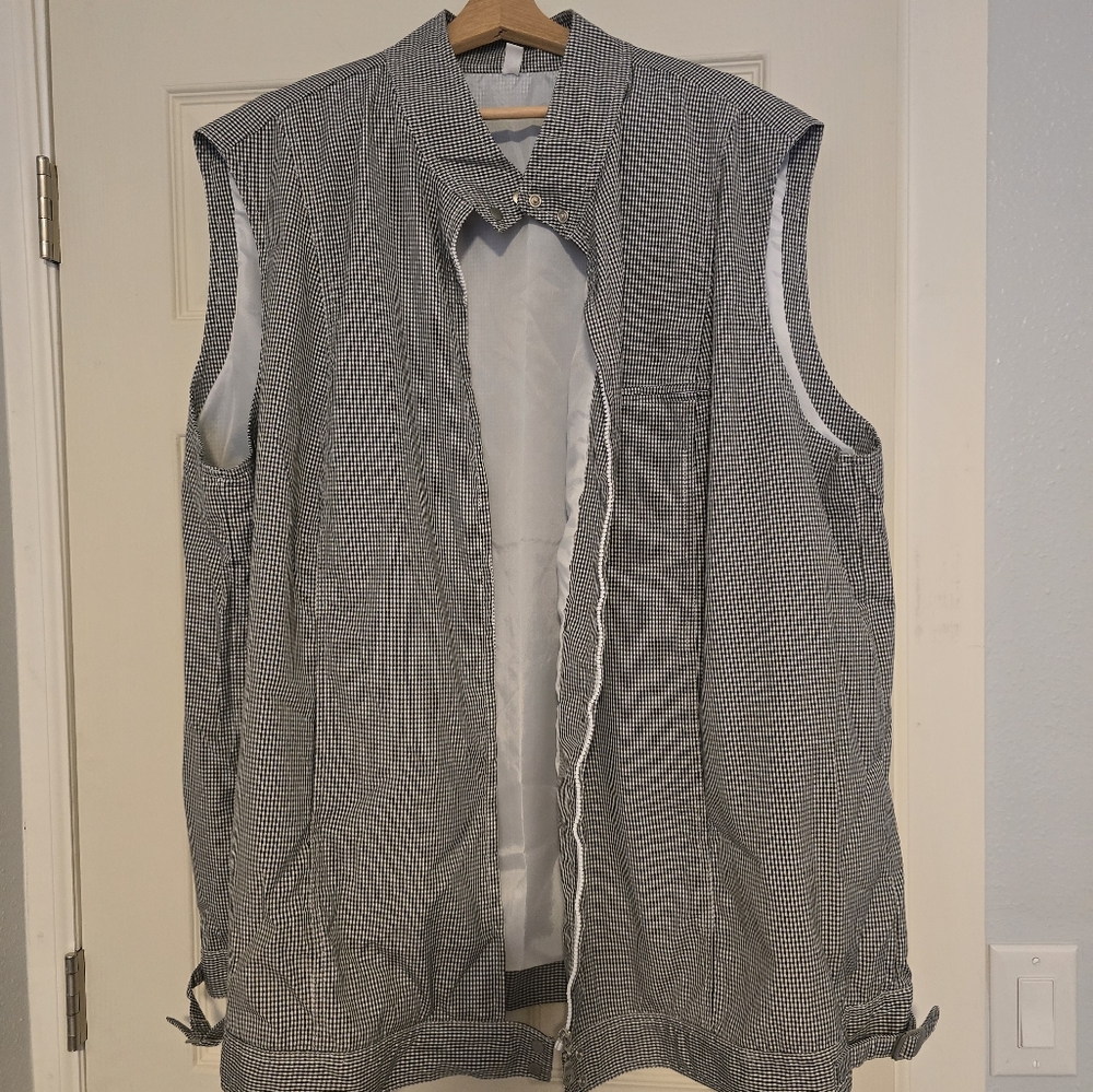 Women's Black and White Checkered Vest